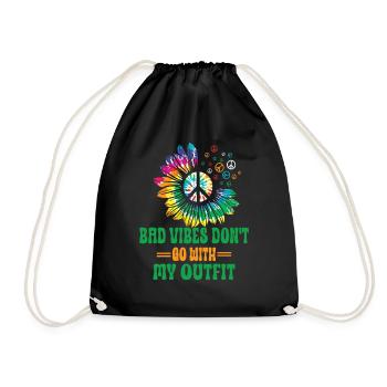 Hippie Peace Sign Peace Flowers Flower Child - Sac de sport léger - noir - Devant