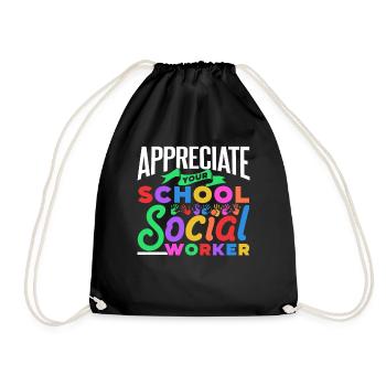 Appréciez votre profession de travailleur social scolaire - Sac de sport léger - noir - Devant