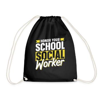 Honorez votre travailleur social scolaire Travail social scolaire - Sac de sport léger - noir - Devant