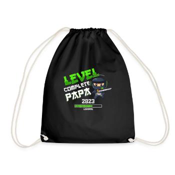 Level Complete PAPA 2023 Loading Gaming Ninja - Drawstring Bag - black - Front
