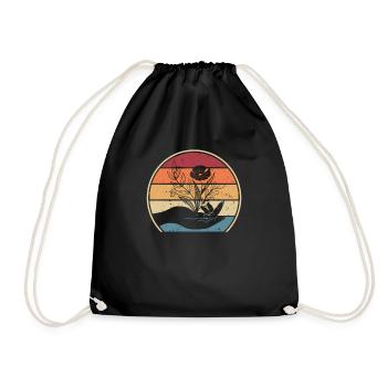 Retro allotment garden allotment garden horticulture - Drawstring Bag - black - Front