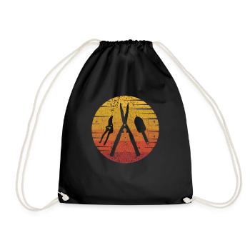 Retro horticulture allotment garden allotment garden - Drawstring Bag - black - Front