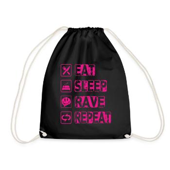 Eat Sleep Rave Repeat - Turnbeutel - Schwarz - Vorne