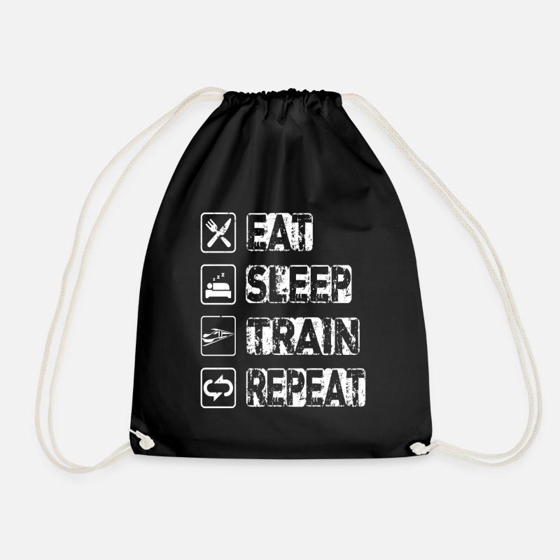 Eat Sleep Train Repeat - Turnbeutel - Schwarz