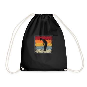 Golf Retro - Turnbeutel - Schwarz - Vorne