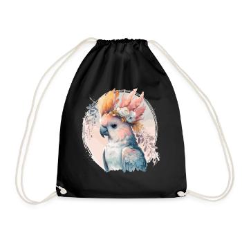 Mignon Cacatoès Perroquet Oiseau Fleur Couronne Oiseaux de compagnie - Sac de sport léger - noir - Devant