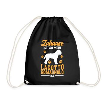 Lagotto Romagnolo ist Zuhause Wasserhund - Turnbeutel - Schwarz - Vorne