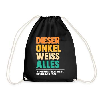 Patenonkel Onkel - Turnbeutel - Schwarz - Vorne