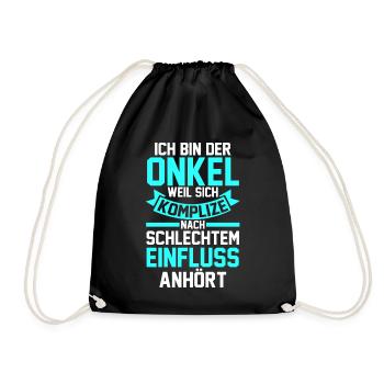 Patenonkel Onkel - Turnbeutel - Schwarz - Vorne