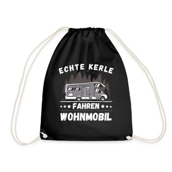 Echte Kerle fahren Wohnmobil Camping Camper - Turnbeutel - Schwarz - Vorne