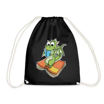 Bücher Drache Drachen - Turnbeutel - Schwarz - Vorne