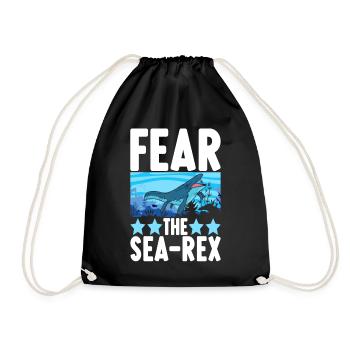 Mosasaurus Dinosaur - Drawstring Bag - black - Front