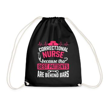 Correctional Nurse Nursing Correction Officer - Drawstring Bag - black - Front