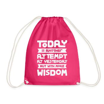 Motivational Wisdom Motivator Knowledge - Drawstring Bag - fuchsia - Front