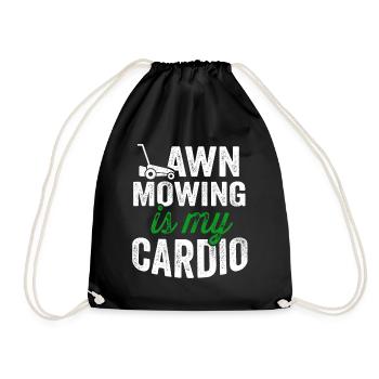 Lawn Mower Mowing Landscaping Landscaper - Drawstring Bag - black - Front
