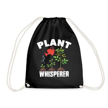 plants whisper garden gardener gardening gardening - Drawstring Bag - black - Front