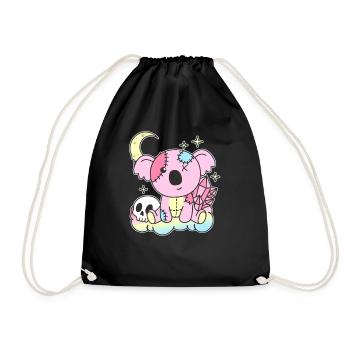 Kawaii Gothic Koala Pastel Gothic Goth - Drawstring Bag - black - Front