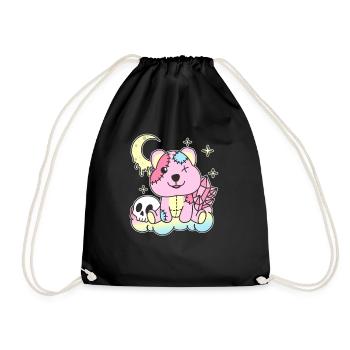 Kawaii Gothic Quokka Pastel Gothic Goth - Drawstring Bag - black - Front
