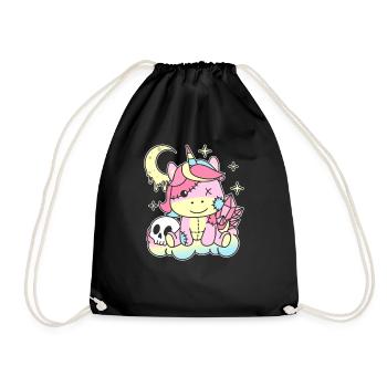 Kawaii Gothic Unicorn Pastel Gothic Goth - Sac de sport léger - noir - Devant