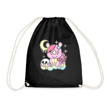 Kawaii Gothic Rhinoceros Pastel Gothic Goth - Drawstring Bag - black - Front