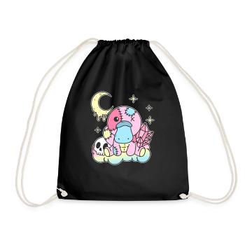 Kawaii Platypus Sloth Pastel Gothic - Drawstring Bag - black - Front