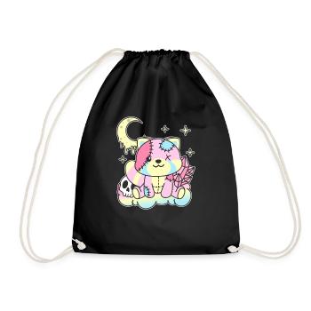 Kawaii Gothic Red Panda Pastel Gothic - Drawstring Bag - black - Front