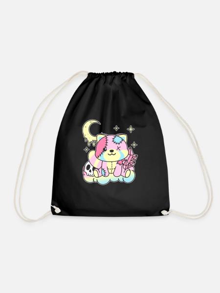 Kawaii Gothic Roter Panda Pastellfarben Gothic - Turnbeutel - Schwarz