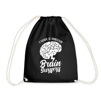 I have survived brain surgery - Drawstring Bag - black - Front
