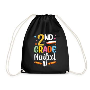 Second Grade Bull's Eye Second Grader Teacher - Drawstring Bag - black - Front