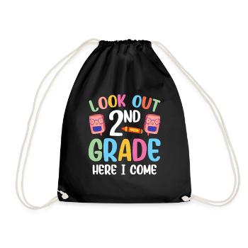 Attention second grade, I'm coming second graders - Drawstring Bag - black - Front