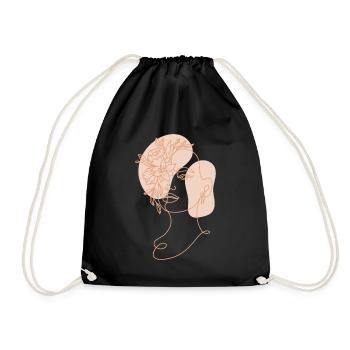 Lineart allotment garden allotment garden horticulture - Drawstring Bag - black - Front