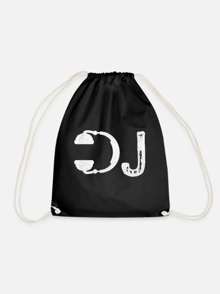 DJ Headphone Shirt I Heart Being A DJs Party Tee - Drawstring Bag - black