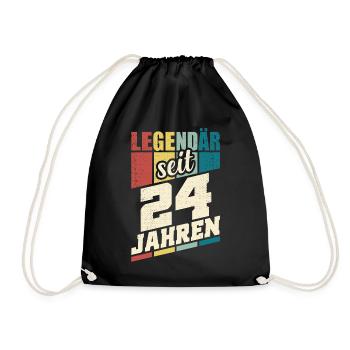 24. Geburtstag Legendär Seit 24 Jahren Legende 24 - Turnbeutel - Schwarz - Vorne