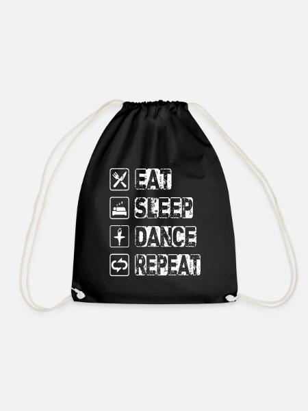 Eat Sleep Dance Repeat - Drawstring Bag - black