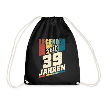 39. Geburtstag Legendär Seit 39 Jahren Legende 39 - Turnbeutel - Schwarz - Vorne