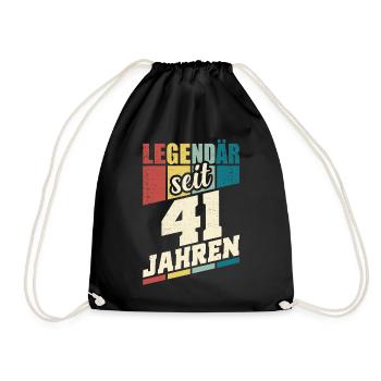 41. Geburtstag Legendär Seit 41 Jahren Legende 41 - Turnbeutel - Schwarz - Vorne