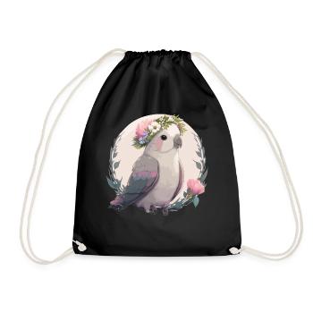 Aquarelle Moine Perruche Perroquet Perroquet Fleur d’oiseau - Sac de sport léger - noir - Devant