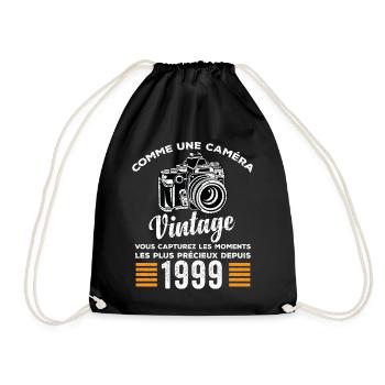 Caméra vintage 1999 cadeau anniversaire humour - Sac de sport léger - noir - Devant