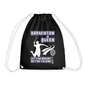 Joueur de badminton de badminton, reine du badminton - Sac de sport léger - noir - Devant