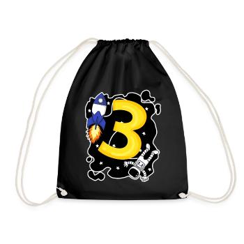 3 Birthday Boy Astronaut - Trois ans - Sac de sport léger - noir - Devant