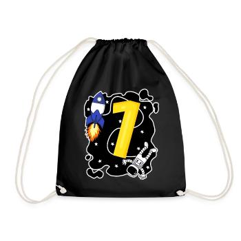1 Birthday Boy Son Astronaut - Drawstring Bag - black - Front