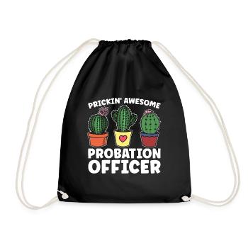 Probation Officer Prickin' Awesome Parole Officer - Turnbeutel - Schwarz - Vorne