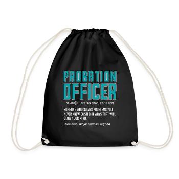 Agent de probation quelqu’un qui applique la loi - Sac de sport léger - noir - Devant
