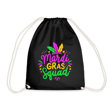 Mardi Gras Squad Party Gift - Drawstring Bag - black - Front