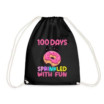 100 Days Sprinkled With Fun, 100 Days Of School - Drawstring Bag - black - Front