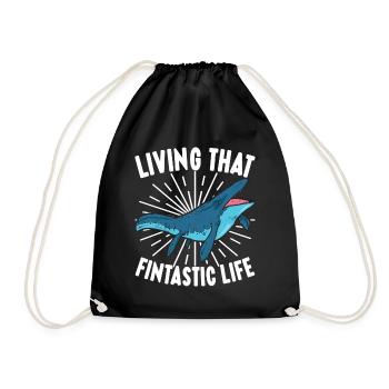 Mosasaurus Dinosaur - Drawstring Bag - black - Front