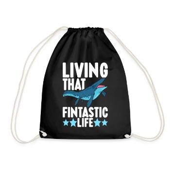 Mosasaurus Dinosaur - Drawstring Bag - black - Front