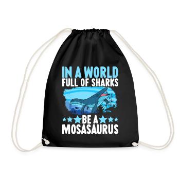 Mosasaurus Dinosaurier - Turnbeutel - Schwarz - Vorne