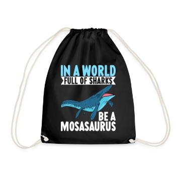 Mosasaurus Dinosaurier - Turnbeutel - Schwarz - Vorne