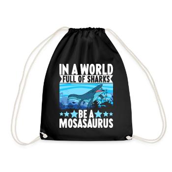 Mosasaurus Dinosaurier - Turnbeutel - Schwarz - Vorne